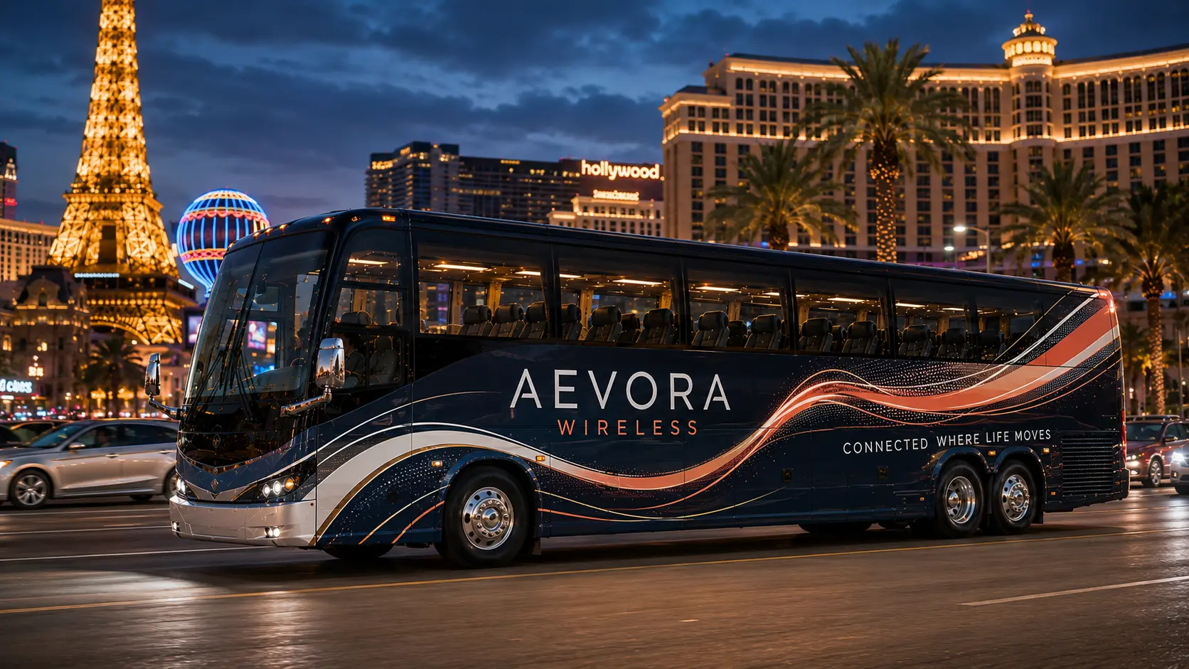 Fictional wireless company coach-wrap concept